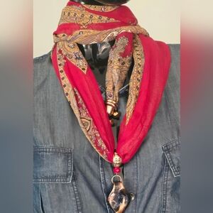 Charm Scarf Wrap Red by Dingxiu